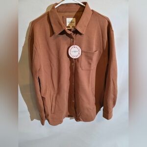 Umgee Burnt Orange Button-Up Shacket. Nwt